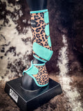 Tacktical Boots & Bells - Leopard and Turquoise