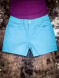 Light It Up High Rise Jean Shorts - Teal
