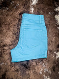 Light It Up High Rise Jean Shorts - Teal