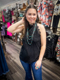 Adelaide Black Lace Sleeveless Halter Top