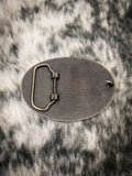 Rope Edge Turquoise Metallic Leather Belt Buckle Apparel Bronco Western Supply Co. Bronco Western Supply Co. 