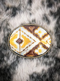 Rope Edge Yellow Navajo Leather Belt Buckle Apparel Bronco Western Supply Co. Bronco Western Supply Co. 