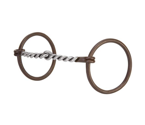 Professional Ring Snaffle Bit, 5" Twisted Curved Mouth Bits Weaver Leather Bronco Western Supply Co. 