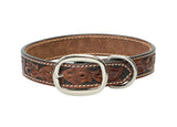 Carved Floral Tooled Leather Dog Collar Dog Weaver Leather Bronco Western Supply Co. 