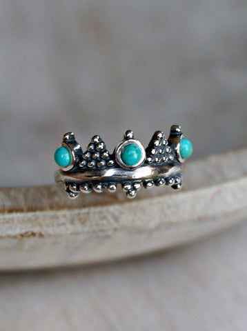 Crown Turquoise Ring Jewelry Bronco Western Supply Co. Bronco Western Supply Co. 
