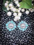Buffalo Coin Stud Fashion Earrings - Jewelry - Blue Tortoise - Bronco Western Supply Co.