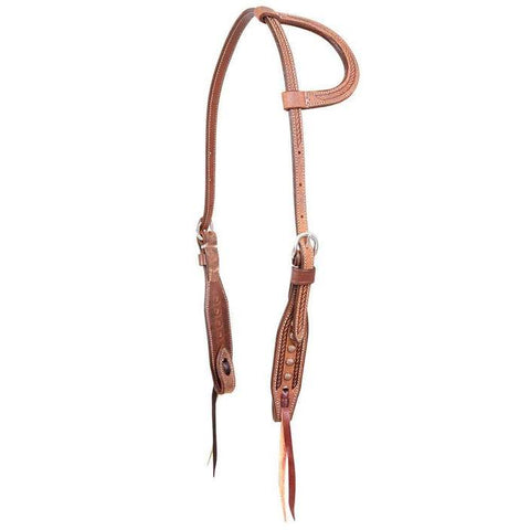 Martin Saddlery Rope Border Rough-out with Copper Dots Slip Ear Headstall Headstalls & Accessories Martin Saddlery Bronco Western Supply Co. 