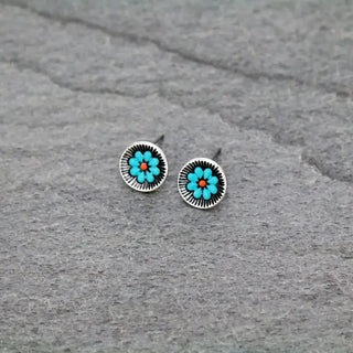 Flourish Flower Stud Fashion Earrings – Jewelry from Bronco Western Supply Co.