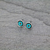 Flourish Flower Stud Fashion Earrings - Jewelry - Blue Tortoise - Bronco Western Supply Co.