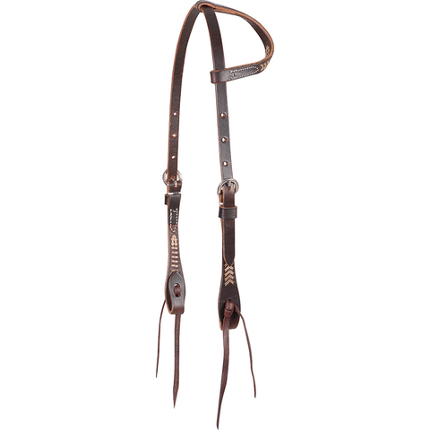 Martin Rawhide Laced Chocolate Single Ear Headstall Headstalls & Accessories Martin Saddlery Bronco Western Supply Co. 
