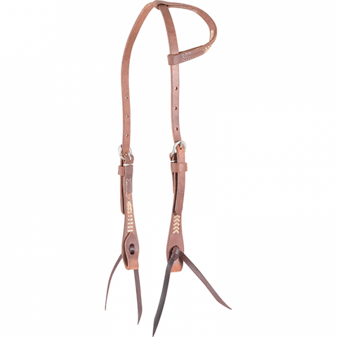 Martin Saddlery Natural Leather Slip Ear Headstall with Rawhide Lacing Headstalls & Accessories Martin Saddlery Bronco Western Supply Co. 