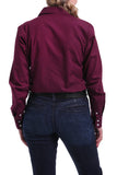 Cinch Women's Burgundy Solid Button-Up Shirt Apparel Cinch Bronco Western Supply Co. 