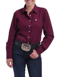 Cinch Women's Burgundy Solid Button-Up Shirt Apparel Cinch Bronco Western Supply Co. 