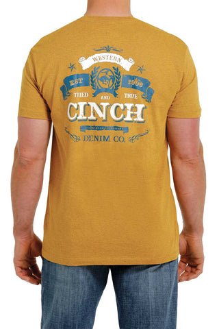 Cinch Men's Tried and True Tee - Gold Men Cinch Bronco Western Supply Co. 