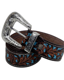 Myra Bag - Turquoise Hand Tooled Leather Belt - Apparel - Myra Bag - Bronco Western Supply Co.
