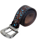 Myra Bag - Turquoise Hand Tooled Leather Belt - Apparel - Myra Bag - Bronco Western Supply Co.