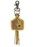 Yellow Sunflower Key Fob Keychain  Bronco Western Supply Co Bronco Western Supply Co. 