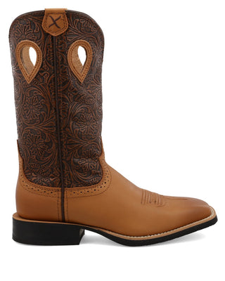 Sienna Twisted X Women's 11" Ruff Stock Boot - Tan and Tooled Brown – Women's Boots from Bronco Western Supply Co.