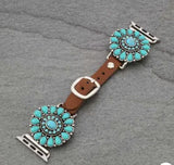 Maisie Western Style Apple Watch Turquoise and Leather Bands Accessories Bronco Western Supply Co. Bronco Western Supply Co. 